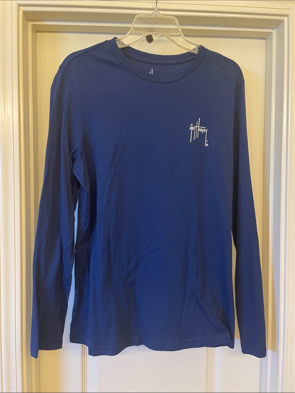 Guy Harvey Navy Blue Long Sleeve Tee with Small Chest Logo